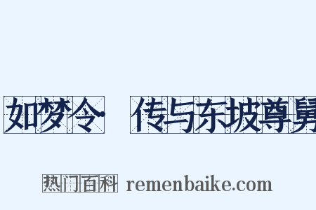 如梦令·传与东坡尊舅是什么意思的图片